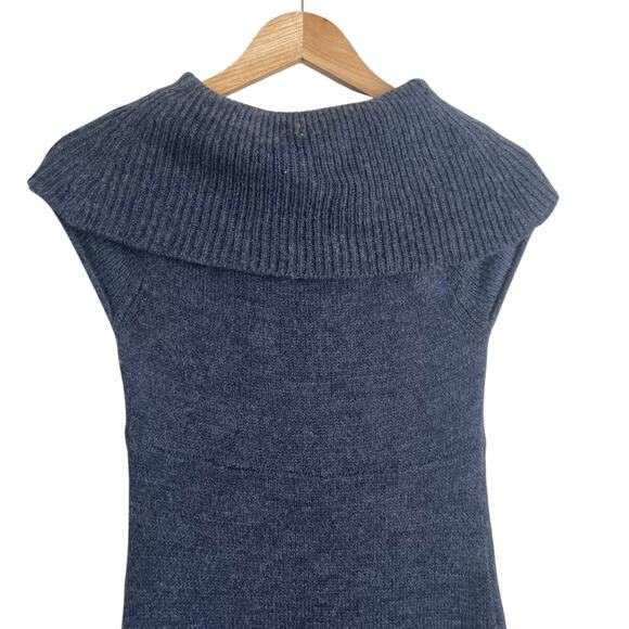Mudd‎ Women Mini Sweater Tunic Dress S Gray Wool Blend Cowl Neck Academia Preppy - Picture 6 of 10